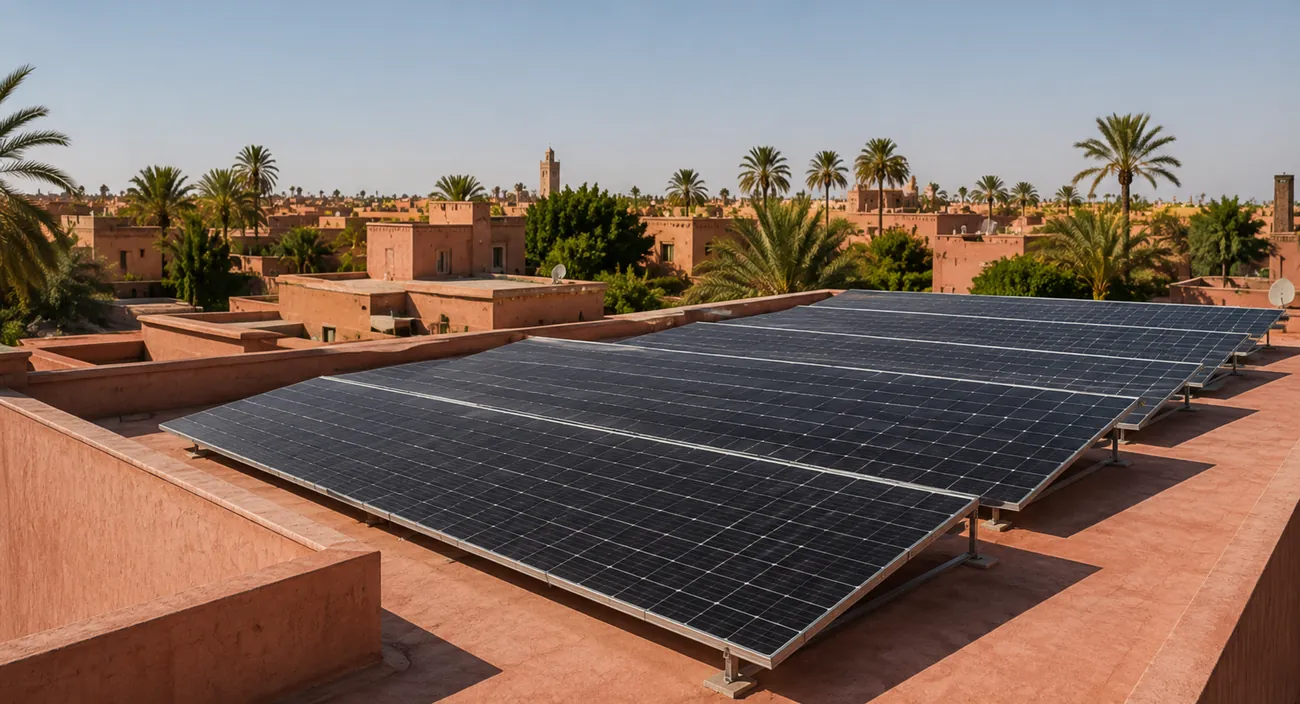 Installation de panneaux photovoltaïques sur une villa à Marrakech